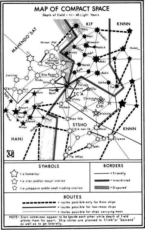 Map of Compact Space from C. J. Cherryh's The Pride of Chanur (1982)